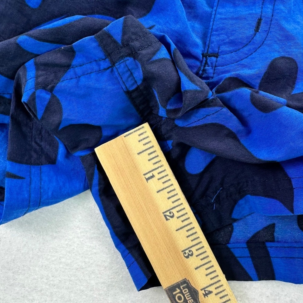 Vintage Roxy Quiksilver Blue Floral Board Shorts Juniors Size 1 Y2K Hibiscus - Picture 12 of 14